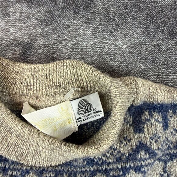 Vtg Winona Knits Pure Wool Fair Isle Crewneck Sweater Men's M/L NWOT - Picture 3 of 9